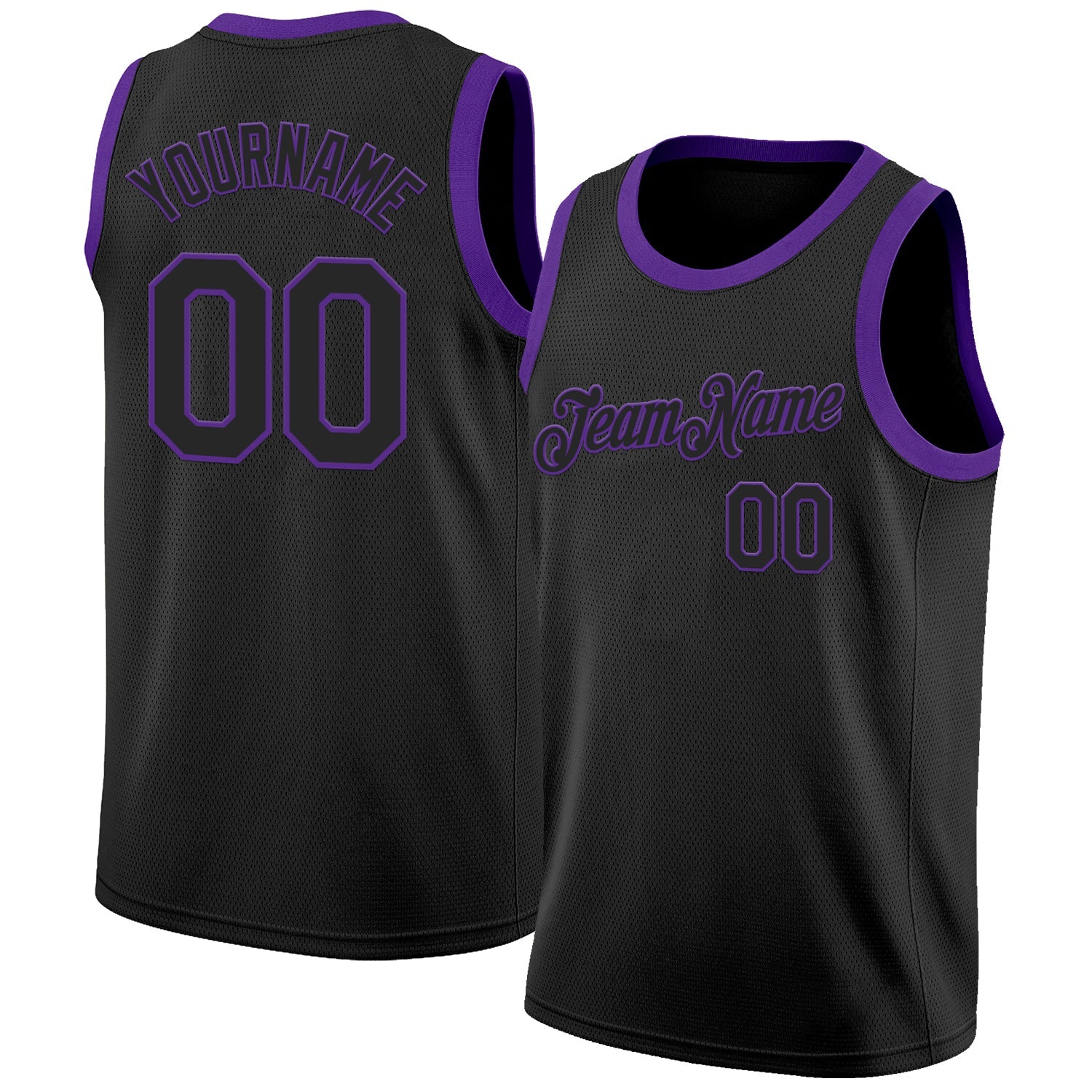 Custom Black Purple Authentic Basketball Jersey - Sky-Custom