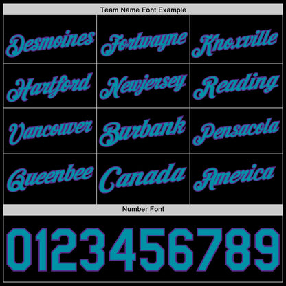 Custom Black Teal-Purple Authentic Basketball Jersey - Sky-Custom