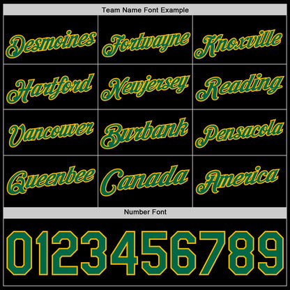 Custom Black Kelly Green-Gold Authentic Basketball Jersey - Sky-Custom