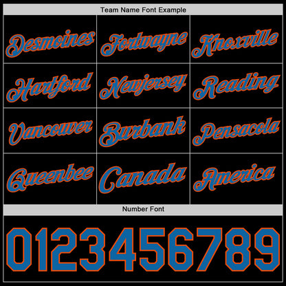 Custom Black Blue-Orange Authentic Basketball Jersey - Sky-Custom