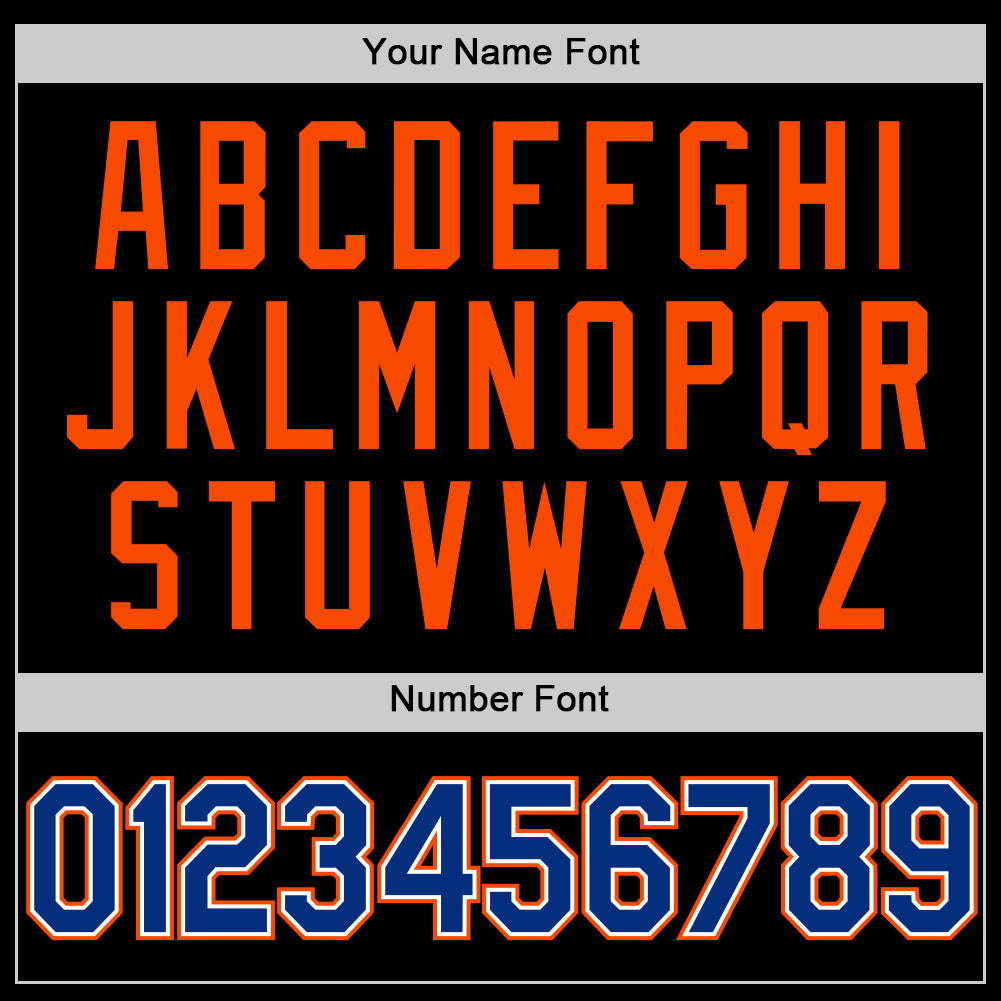 Custom Black Royal White-Orange Authentic Basketball Jersey - Sky-Custom