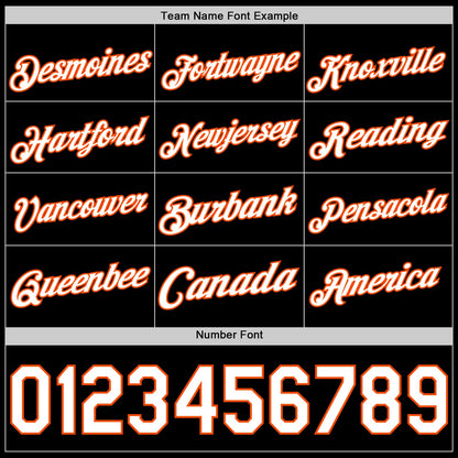 Custom Black White-Orange Authentic Basketball Jersey - Sky-Custom