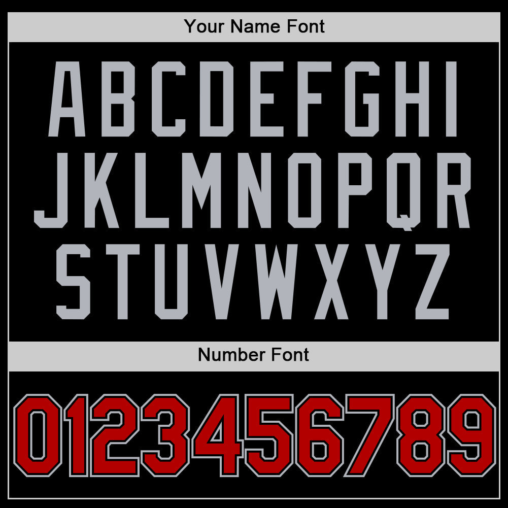 Custom Black Red-Gray Authentic Basketball Jersey - Sky-Custom