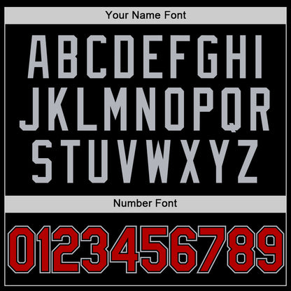 Custom Black Red-Gray Authentic Basketball Jersey - Sky-Custom