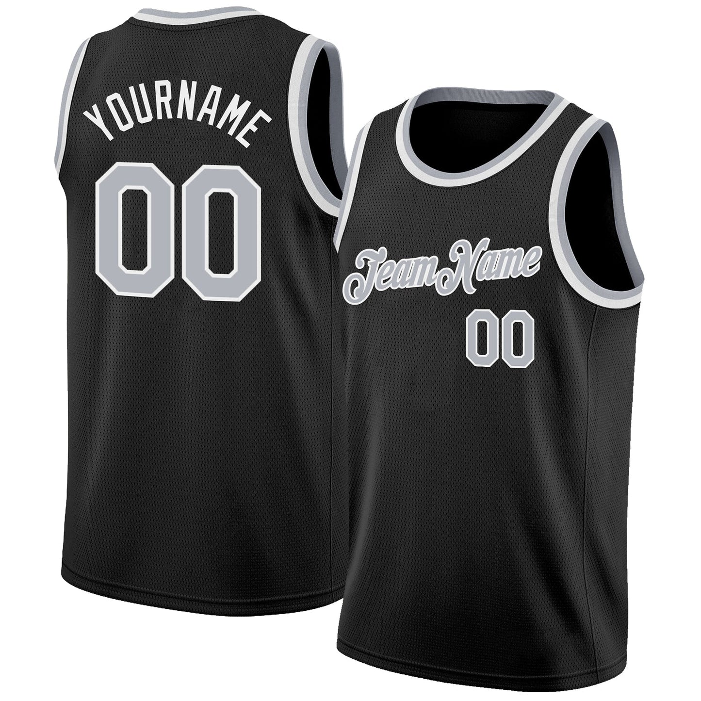 Custom Black Gray-White Authentic Basketball Jersey - Sky-Custom