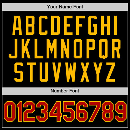 Custom Black Red-Gold Authentic Basketball Jersey - Sky-Custom