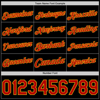 Custom Black Red-Gold Authentic Basketball Jersey - Sky-Custom