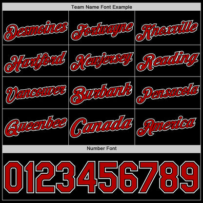 Custom Black Red-White Authentic Basketball Jersey - Sky-Custom