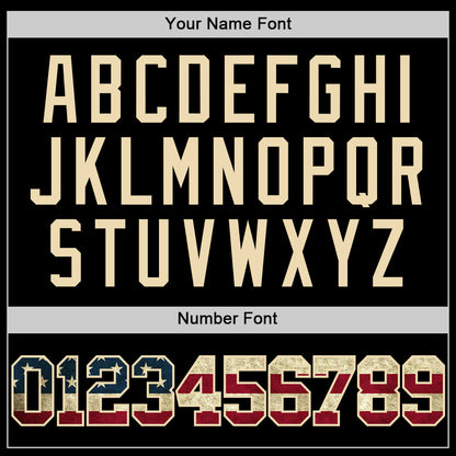 Custom Black Vintage USA Flag-Cream Authentic Basketball Jersey - Sky-Custom