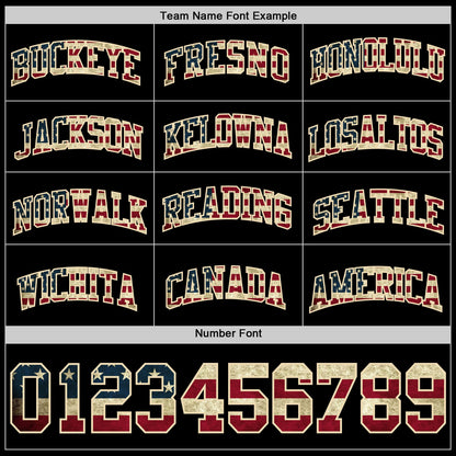 Custom Black Vintage USA Flag-Cream Authentic Basketball Jersey - Sky-Custom