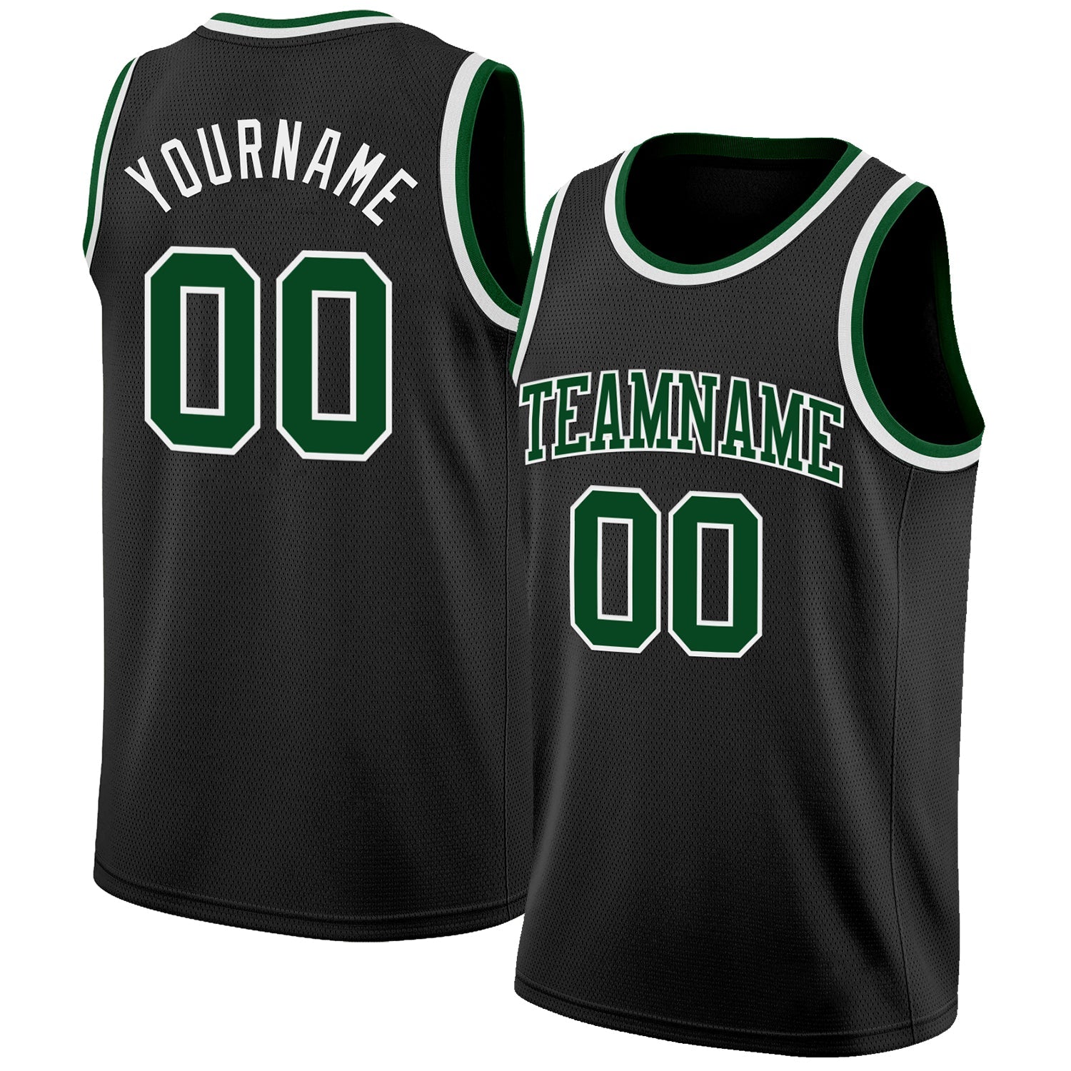 Custom Black Green-White Authentic Basketball Jersey - Sky-Custom