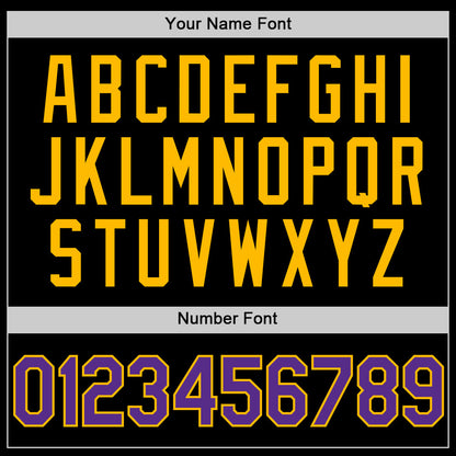 Custom Black Purple-Gold Authentic Basketball Jersey - Sky-Custom