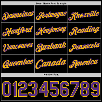 Custom Black Purple-Gold Authentic Basketball Jersey - Sky-Custom