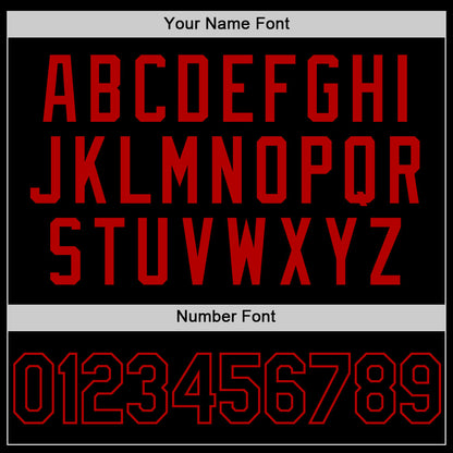 Custom Black Red Authentic Basketball Jersey - Sky-Custom