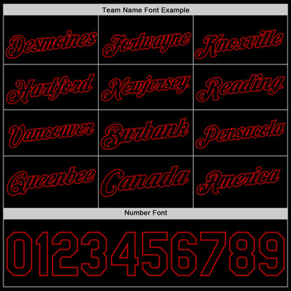 Custom Black Red Authentic Basketball Jersey - Sky-Custom