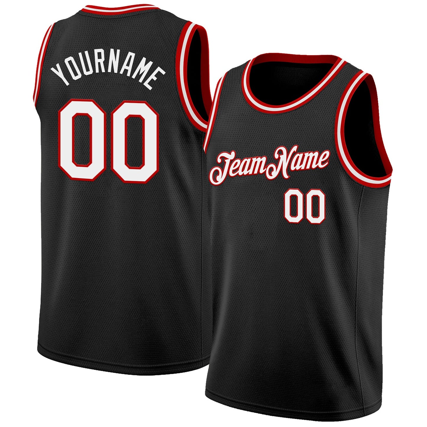 Custom Black White-Red Authentic Basketball Jersey - Sky-Custom