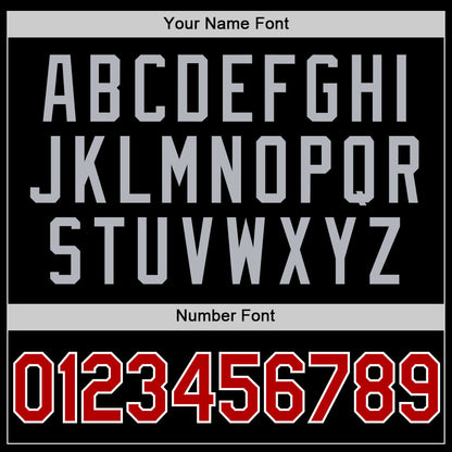 Custom Black Red White-Gray Authentic Basketball Jersey - Sky-Custom