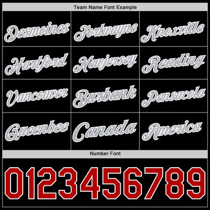 Custom Black Red White-Gray Authentic Basketball Jersey - Sky-Custom