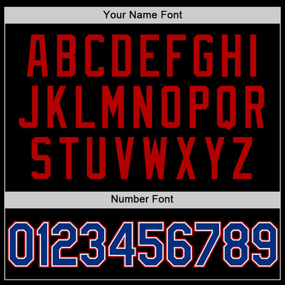 Custom Black Royal White-Red Authentic Basketball Jersey - Sky-Custom