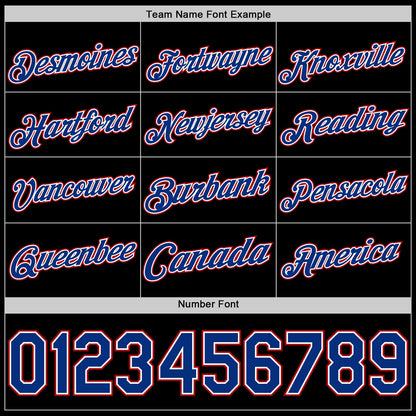 Custom Black Royal White-Red Authentic Basketball Jersey - Sky-Custom