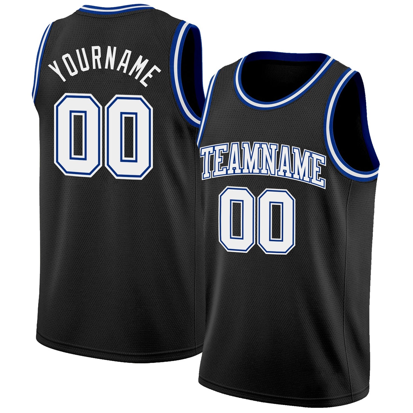 Custom Black White-Royal Authentic Basketball Jersey - Sky-Custom