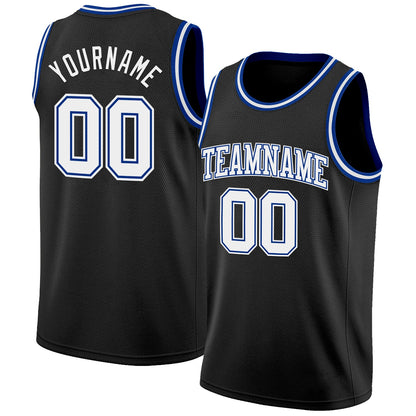 Custom Black White-Royal Authentic Basketball Jersey - Sky-Custom