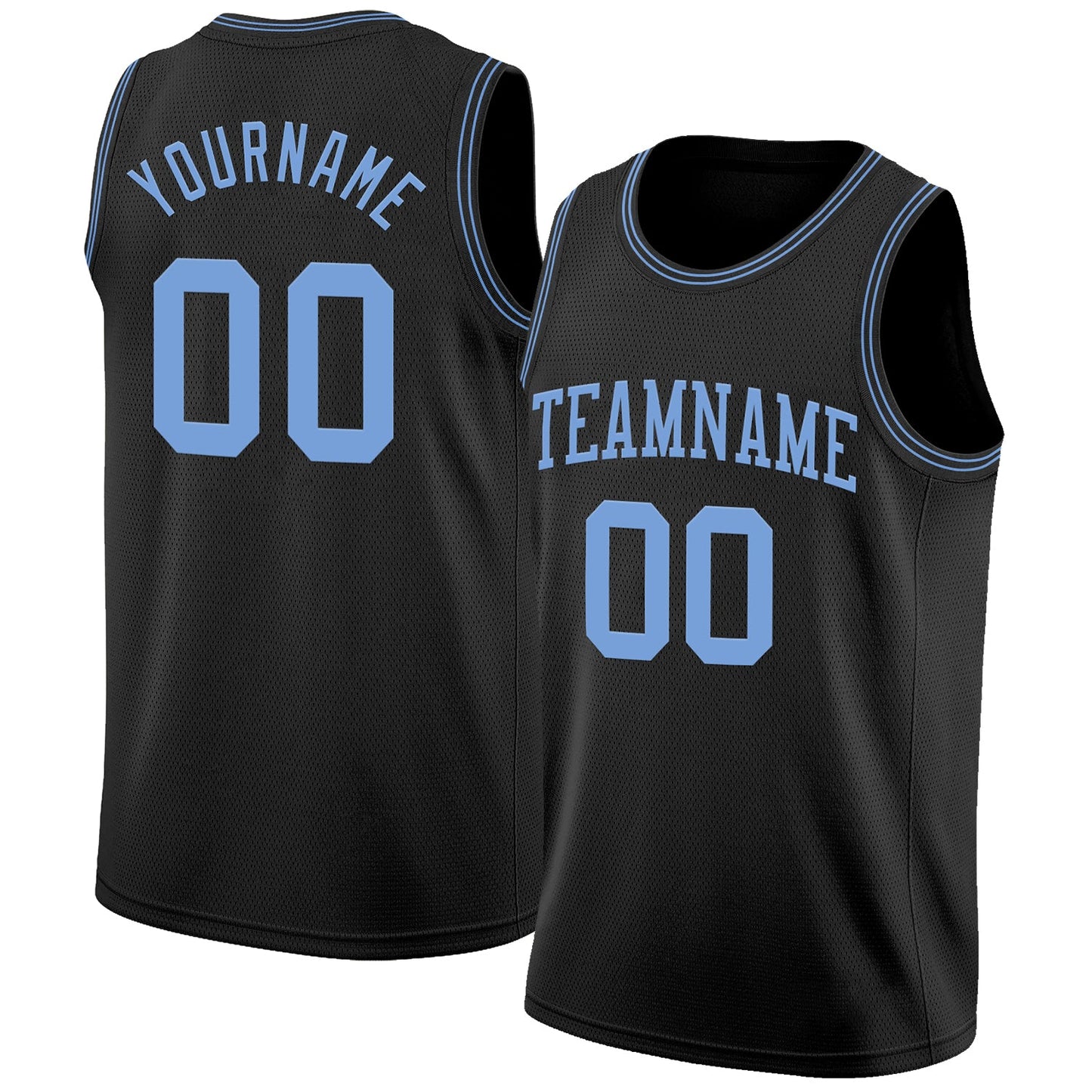 Custom Black Light Blue Authentic Basketball Jersey - Sky-Custom
