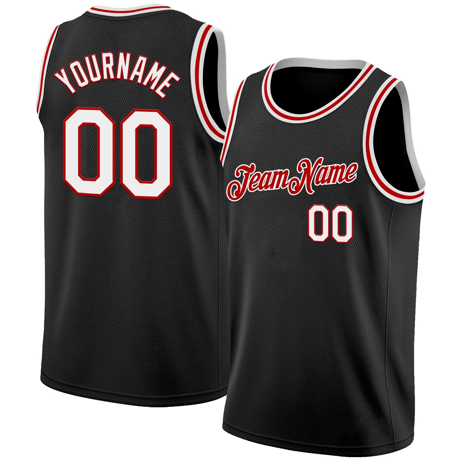 Custom Black White-Red Authentic Basketball Jersey - Sky-Custom