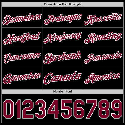 Custom Black Maroon-White Authentic Basketball Jersey - Sky-Custom