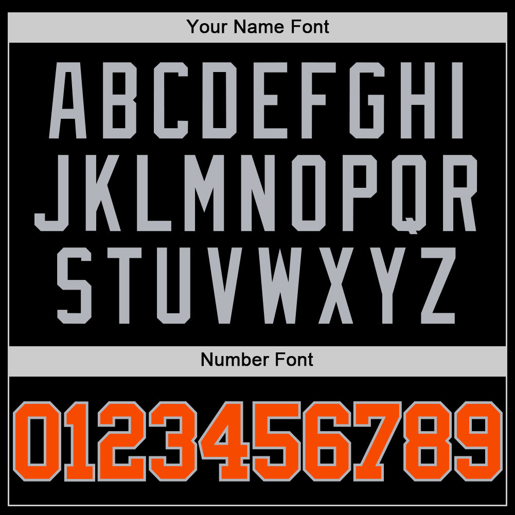 Custom Black Orange-Gray Authentic Basketball Jersey - Sky-Custom