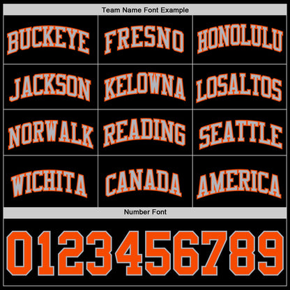 Custom Black Orange-Gray Authentic Basketball Jersey - Sky-Custom