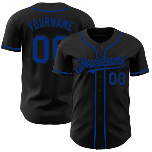 Custom Black Royal Authentic Baseball Jersey - Sky-Custom