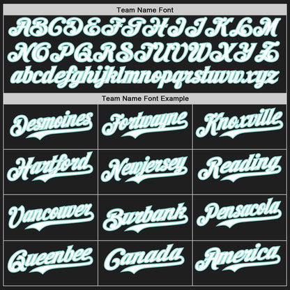 Custom Black White-Ice Blue Authentic Baseball Jersey - Sky-Custom