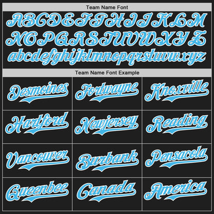 Custom Black Sky Blue-White Authentic Baseball Jersey - Sky-Custom