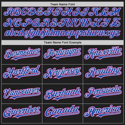 Custom Black Deep Pink Thunder Blue-White Authentic Baseball Jersey - Sky-Custom