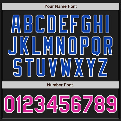 Custom Black Deep Pink Thunder Blue-White Authentic Baseball Jersey - Sky-Custom