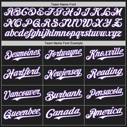 Custom Black Purple-White Authentic Baseball Jersey - Sky-Custom