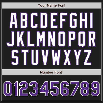 Custom Black Purple-White Authentic Baseball Jersey - Sky-Custom
