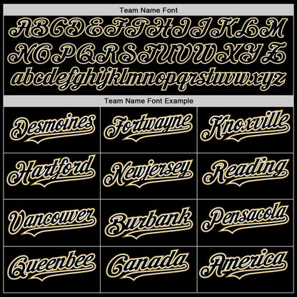 Custom Black White-Old Gold Authentic Baseball Jersey - Sky-Custom