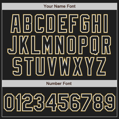 Custom Black White-Old Gold Authentic Baseball Jersey - Sky-Custom