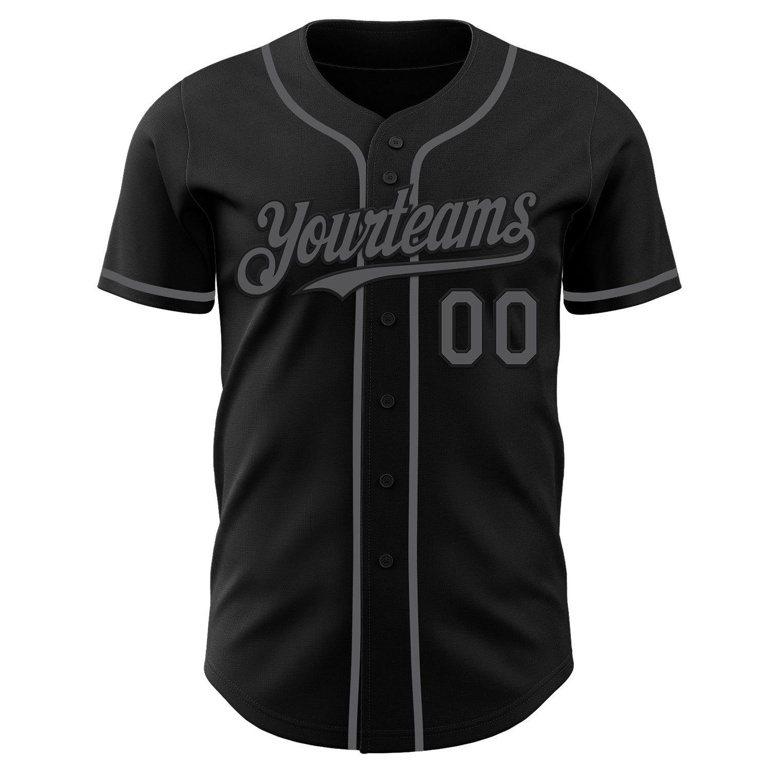 Custom Black Steel Gray Authentic Baseball Jersey - Sky-Custom