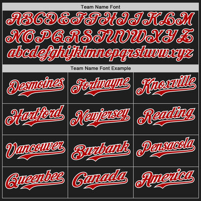 Custom Black Red-White Authentic Baseball Jersey - Sky-Custom
