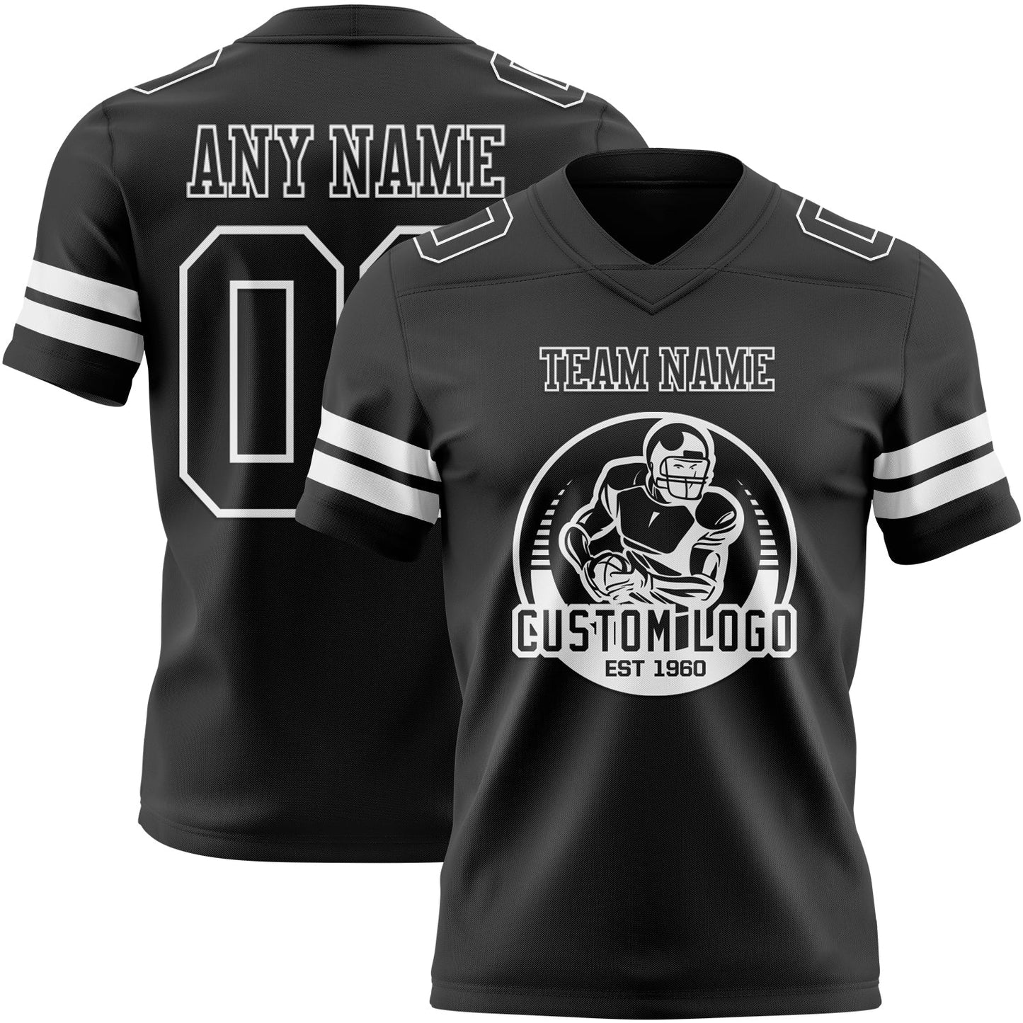 Custom Black White Mesh Authentic Football Jersey - Sky-Custom