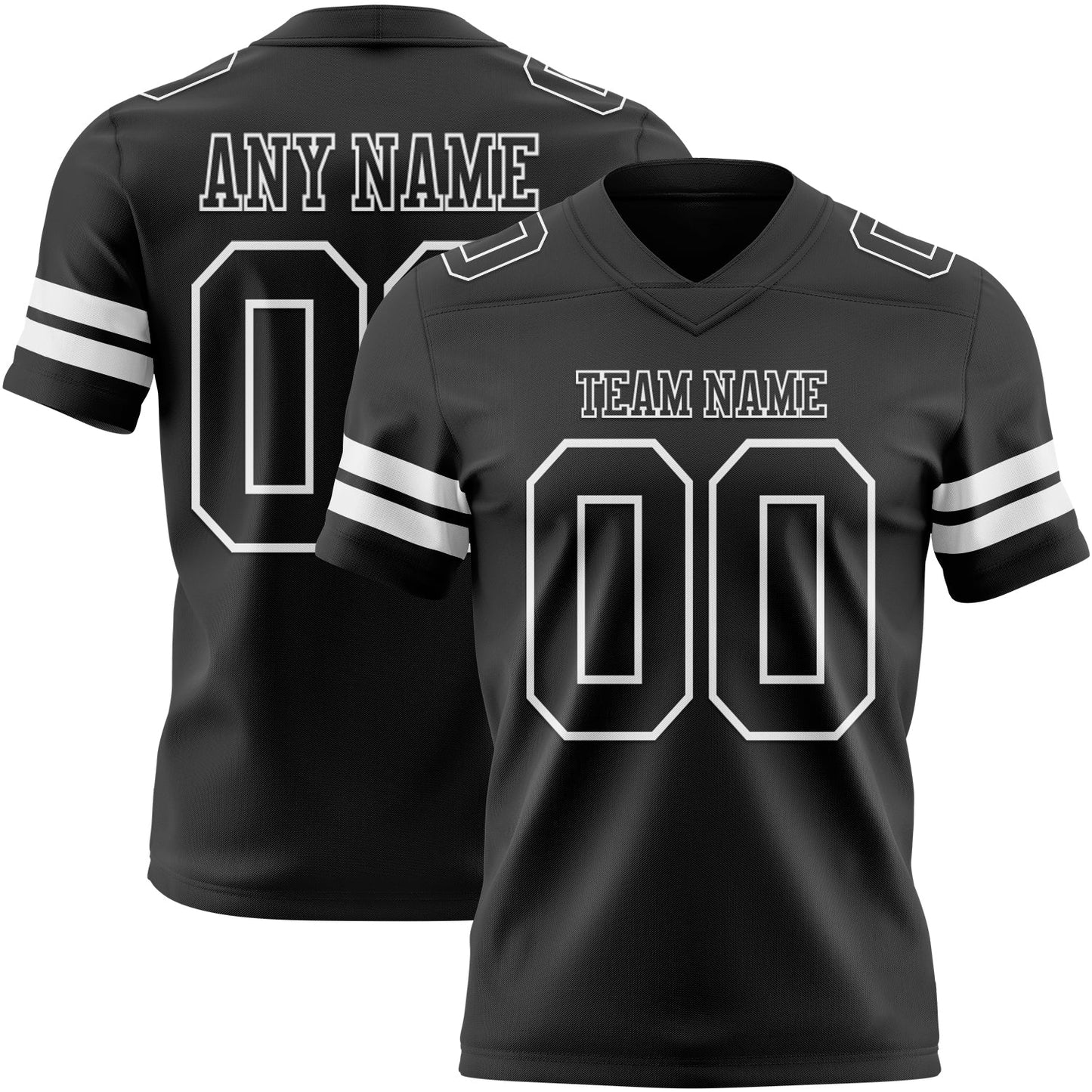 Custom Black White Mesh Authentic Football Jersey - Sky-Custom