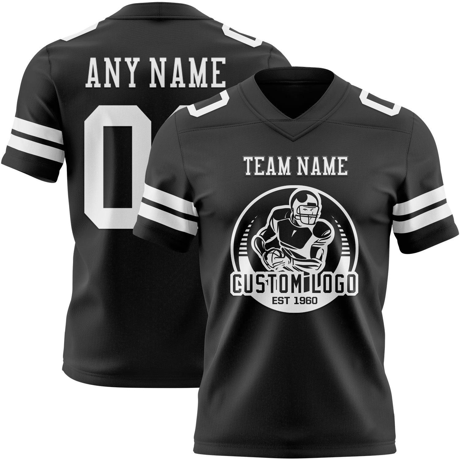 Custom Black White Mesh Authentic Football Jersey - Sky-Custom
