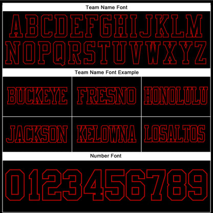 Custom Black Red Mesh Authentic Football Jersey - Sky-Custom