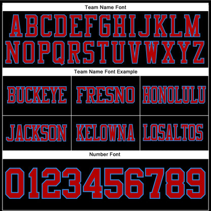 Custom Black Red-Powder Blue Mesh Authentic Football Jersey - Sky-Custom