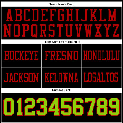 Custom Black Neon Green-Red Mesh Authentic Football Jersey - Sky-Custom