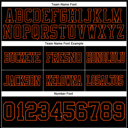 Custom Black Orange Mesh Authentic Football Jersey - Sky-Custom
