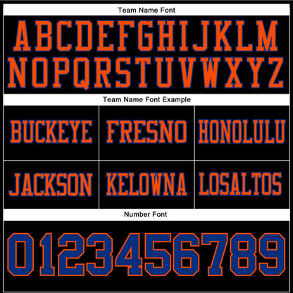 Custom Black Royal-Orange Mesh Authentic Football Jersey - Sky-Custom